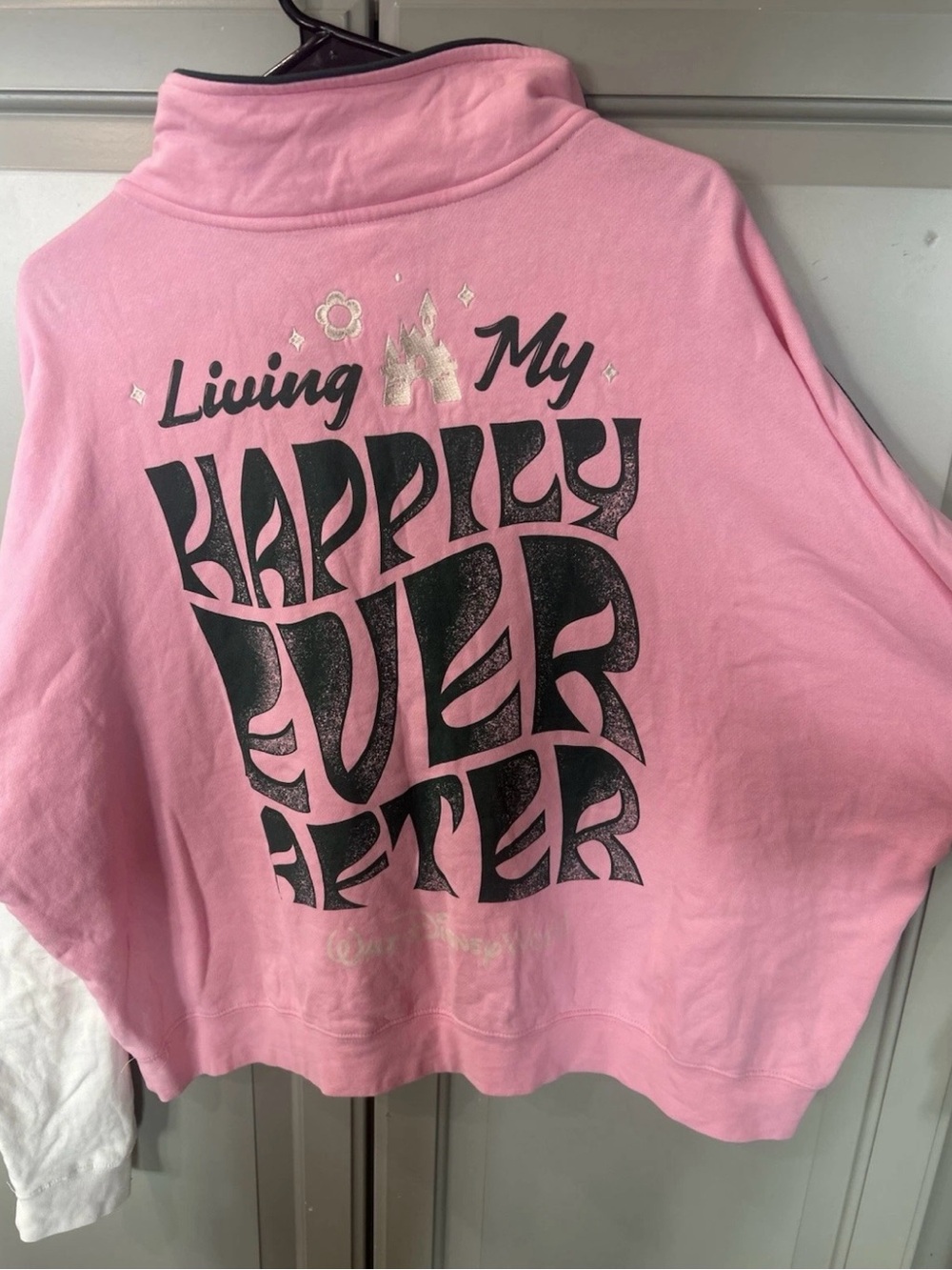 DISNEY Women’s Pink Disney Happily Ever After Quarter Zip Up Size XL - Picture 5 of 6